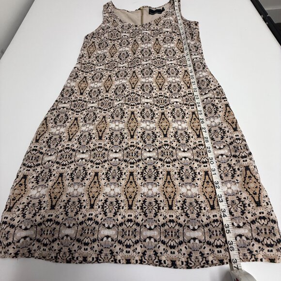 NWOT Cynthia Rowley Beige Black Gold Patterned Sleeveless Sheath Dress – Size 4 - Picture 6 of 7